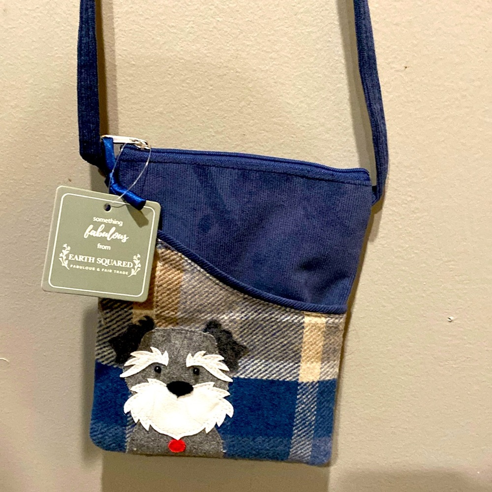 Plaid Schnauzer dog small sling